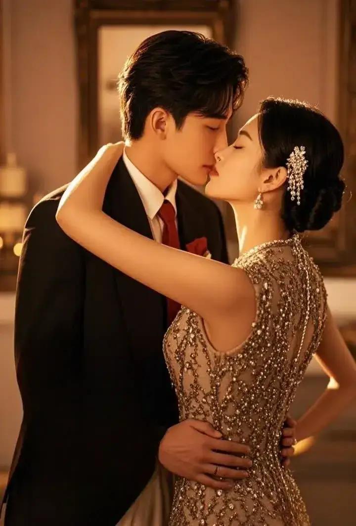 El día de la obtención del certificado, fue pellizcado y besado por el marido de un gigante.