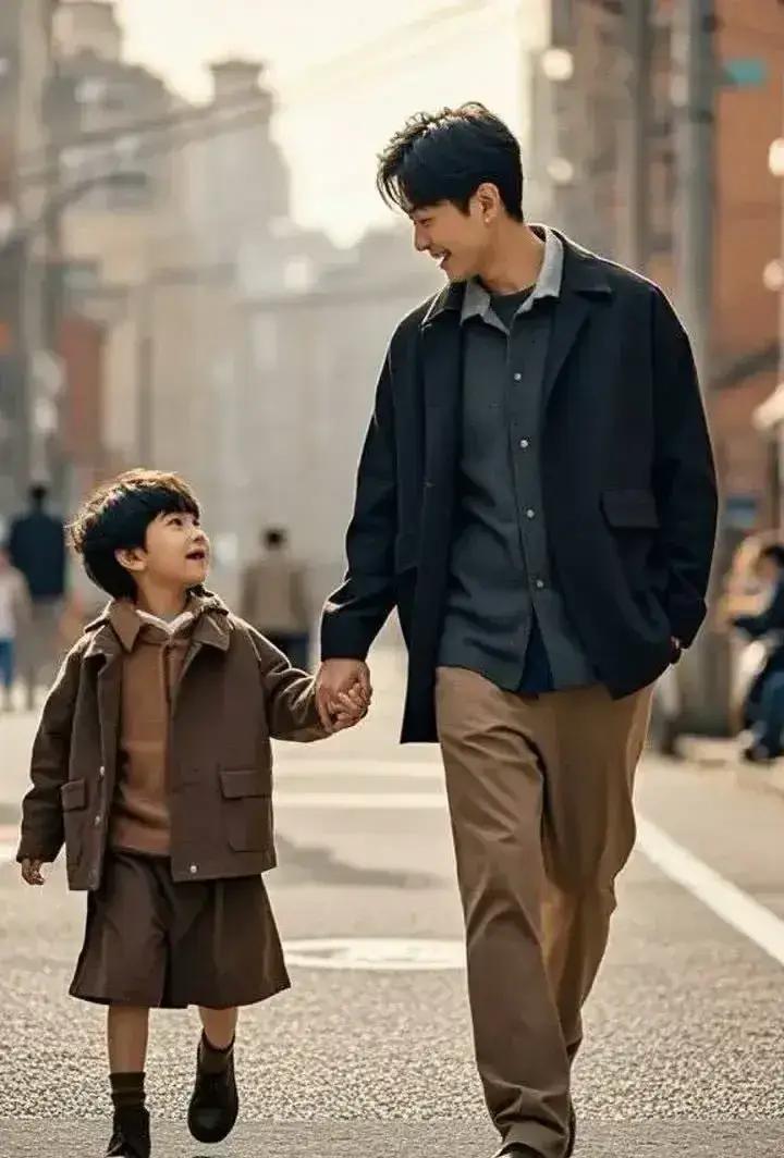 El padre macho sale de la montaña